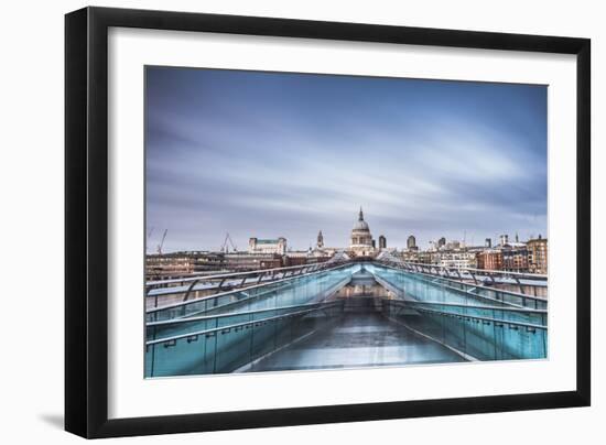 St. Pauls Cathedral, seen across Millennium Bridge, City of London, London, England, United Kingdom-Matthew Williams-Ellis-Framed Photographic Print