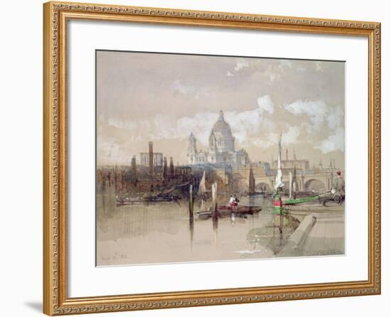 St. Pauls from the River, 1863-David Roberts-Framed Giclee Print