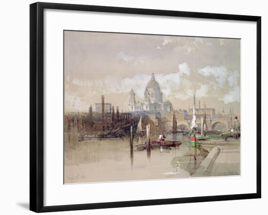 St. Pauls from the River, 1863-David Roberts-Framed Giclee Print