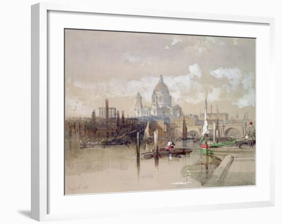 St. Pauls from the River, 1863-David Roberts-Framed Giclee Print