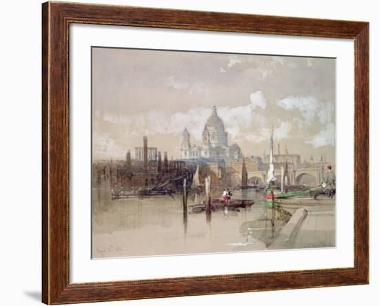 St. Pauls from the River, 1863-David Roberts-Framed Giclee Print