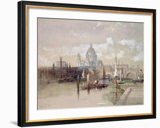 St. Pauls from the River, 1863-David Roberts-Framed Giclee Print