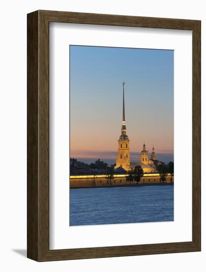 St. Peter and Paul Cathedral and the River Neva at Night, St. Petersburg, Russia, Europe-Martin Child-Framed Photographic Print