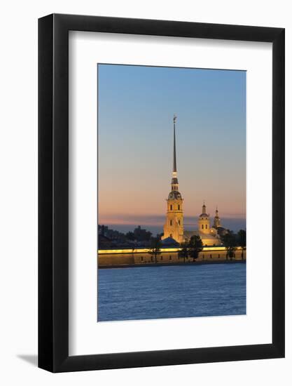 St. Peter and Paul Cathedral and the River Neva at Night, St. Petersburg, Russia, Europe-Martin Child-Framed Photographic Print