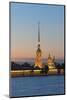 St. Peter and Paul Cathedral and the River Neva at Night, St. Petersburg, Russia, Europe-Martin Child-Mounted Photographic Print