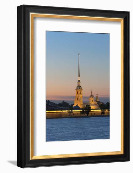 St. Peter and Paul Cathedral and the River Neva at Night, St. Petersburg, Russia, Europe-Martin Child-Framed Photographic Print