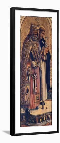 St Peter and St Dominic, Detail from Camerino Polyptych-Carlo Crivelli-Framed Giclee Print
