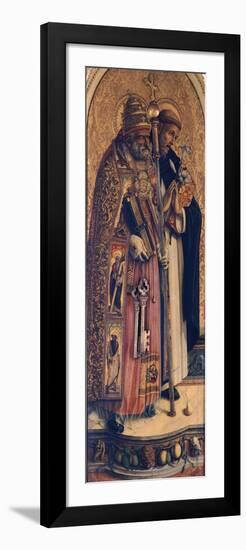 St Peter and St Dominic, Detail from Camerino Polyptych-Carlo Crivelli-Framed Giclee Print