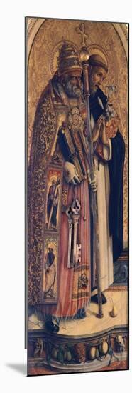St Peter and St Dominic, Detail from Camerino Polyptych-Carlo Crivelli-Mounted Giclee Print