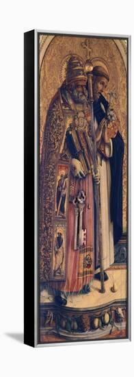St Peter and St Dominic, Detail from Camerino Polyptych-Carlo Crivelli-Framed Premier Image Canvas