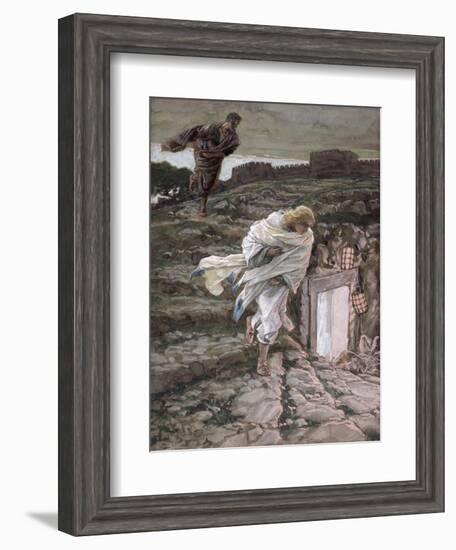 St. Peter and St. John Run to the Tomb, Illustration for 'The Life of Christ', C.1886-94-James Tissot-Framed Giclee Print