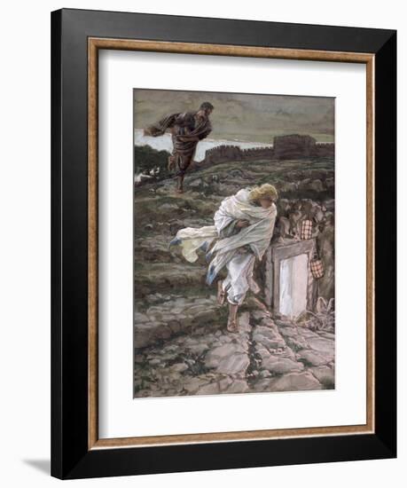 St. Peter and St. John Run to the Tomb, Illustration for 'The Life of Christ', C.1886-94-James Tissot-Framed Giclee Print