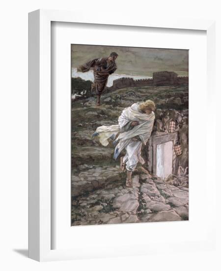 St. Peter and St. John Run to the Tomb, Illustration for 'The Life of Christ', C.1886-94-James Tissot-Framed Giclee Print