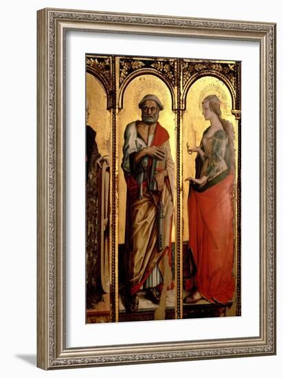 St. Peter and St. Mary Magdalene, Detail from the Santa Lucia Triptych-Carlo Crivelli-Framed Giclee Print