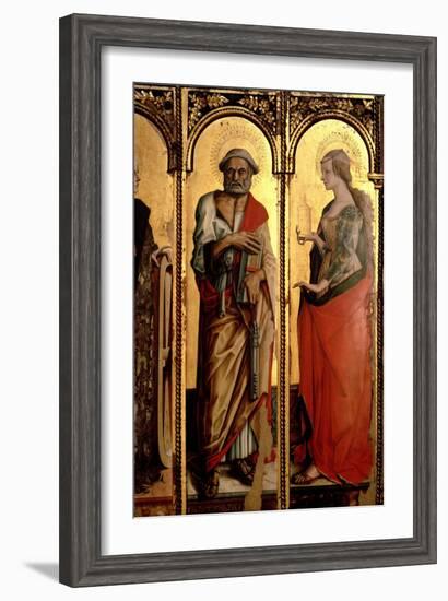 St. Peter and St. Mary Magdalene, Detail from the Santa Lucia Triptych-Carlo Crivelli-Framed Giclee Print