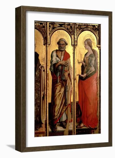 St. Peter and St. Mary Magdalene, Detail from the Santa Lucia Triptych-Carlo Crivelli-Framed Giclee Print