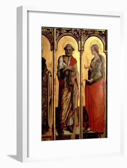St. Peter and St. Mary Magdalene, Detail from the Santa Lucia Triptych-Carlo Crivelli-Framed Giclee Print
