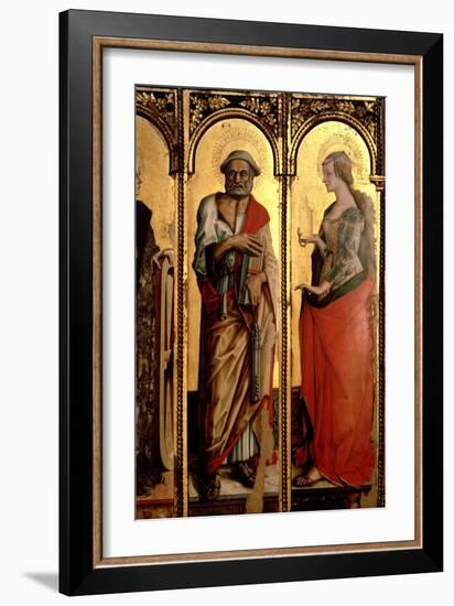 St. Peter and St. Mary Magdalene, Detail from the Santa Lucia Triptych-Carlo Crivelli-Framed Giclee Print