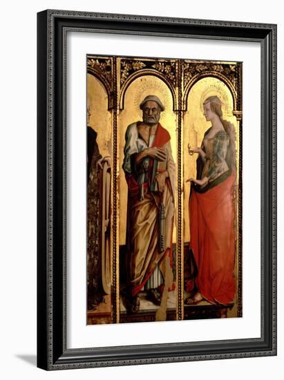 St. Peter and St. Mary Magdalene, Detail from the Santa Lucia Triptych-Carlo Crivelli-Framed Giclee Print