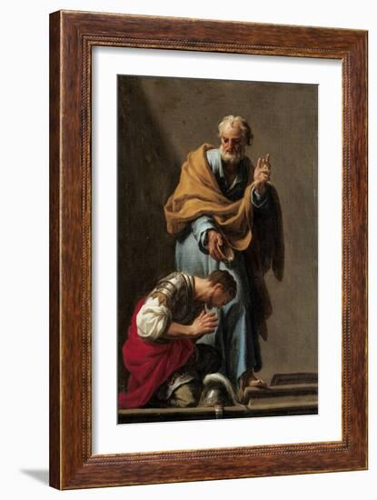 St. Peter Baptising the Centurion Cornelius-Francesco Trevisani-Framed Giclee Print