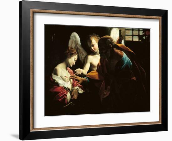 St Peter Healing St Agatha-Giovanni Lanfranco-Framed Giclee Print