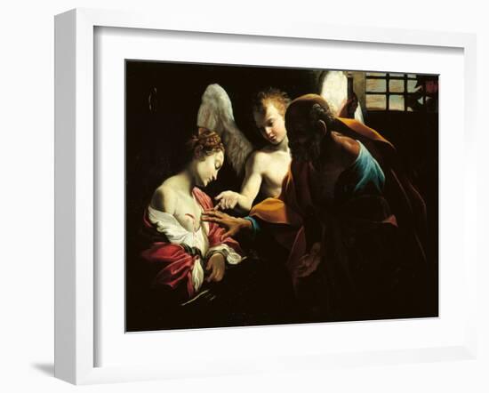 St Peter Healing St Agatha-Giovanni Lanfranco-Framed Giclee Print