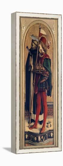 St Peter Martyr and St Venancio, Detail from Camerino Polyptych-Carlo Crivelli-Framed Premier Image Canvas