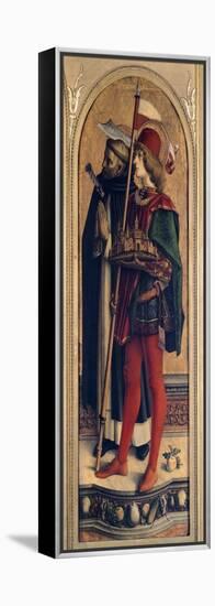 St Peter Martyr and St Venancio, Detail from Camerino Polyptych-Carlo Crivelli-Framed Premier Image Canvas