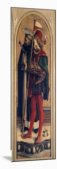 St Peter Martyr and St Venancio, Detail from Camerino Polyptych-Carlo Crivelli-Mounted Giclee Print