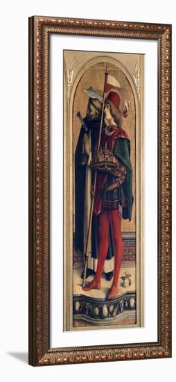 St Peter Martyr and St Venancio, Detail from Camerino Polyptych-Carlo Crivelli-Framed Giclee Print