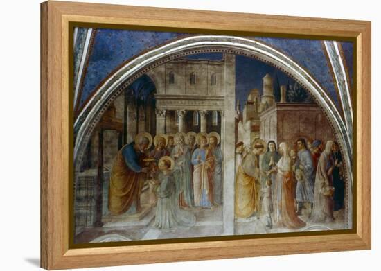 St Peter Ordaining St Stephen Deacon, Mid 15th Century-Fra Angelico-Framed Premier Image Canvas
