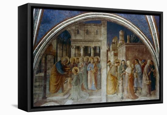 St Peter Ordaining St Stephen Deacon, Mid 15th Century-Fra Angelico-Framed Premier Image Canvas