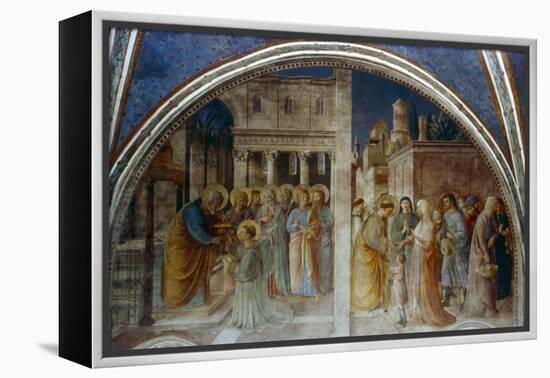 St Peter Ordaining St Stephen Deacon, Mid 15th Century-Fra Angelico-Framed Premier Image Canvas