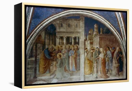 St Peter Ordaining St Stephen Deacon, Mid 15th Century-Fra Angelico-Framed Premier Image Canvas