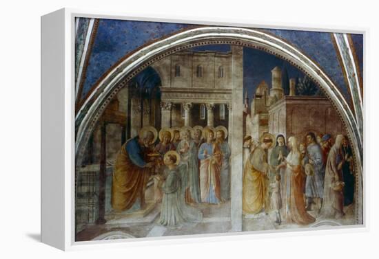 St Peter Ordaining St Stephen Deacon, Mid 15th Century-Fra Angelico-Framed Premier Image Canvas