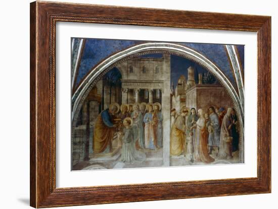 St Peter Ordaining St Stephen Deacon, Mid 15th Century-Fra Angelico-Framed Giclee Print