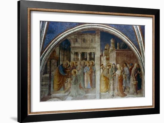 St Peter Ordaining St Stephen Deacon, Mid 15th Century-Fra Angelico-Framed Giclee Print