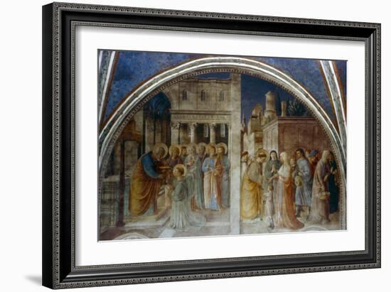 St Peter Ordaining St Stephen Deacon, Mid 15th Century-Fra Angelico-Framed Giclee Print