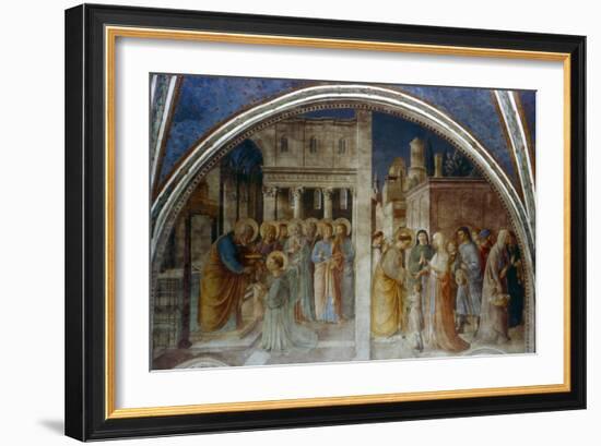 St Peter Ordaining St Stephen Deacon, Mid 15th Century-Fra Angelico-Framed Giclee Print