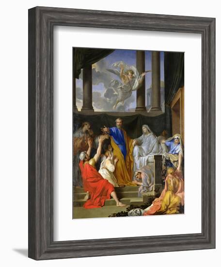 St. Peter Resurrecting the Widow Tabitha, 1652-Henri Testelin-Framed Giclee Print