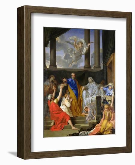 St. Peter Resurrecting the Widow Tabitha, 1652-Henri Testelin-Framed Giclee Print