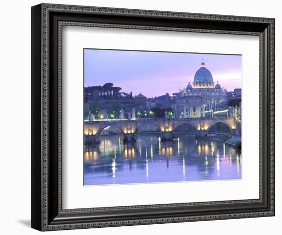 St. Peter's and Ponte Sant Angelo, The Vatican, Rome, Italy-Walter Bibikow-Framed Photographic Print