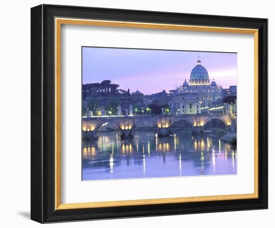 St. Peter's and Ponte Sant Angelo, The Vatican, Rome, Italy-Walter Bibikow-Framed Photographic Print