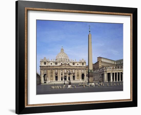 St. Peter's and St. Peter's Square, Vatican, Rome, Lazio, Italy-Peter Scholey-Framed Photographic Print