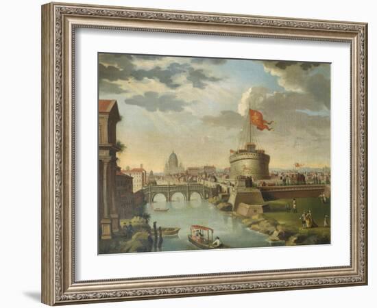 St. Peter's and the Castel Sant Angelo, Rome-null-Framed Giclee Print