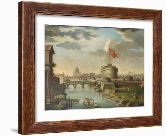 St. Peter's and the Castel Sant Angelo, Rome-null-Framed Giclee Print