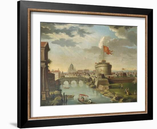 St. Peter's and the Castel Sant Angelo, Rome-null-Framed Giclee Print