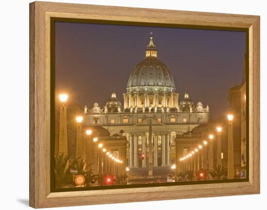 St. Peter's Basilica and Conciliazione Street, Rome, Lazio, Italy, Europe-Marco Cristofori-Framed Premier Image Canvas