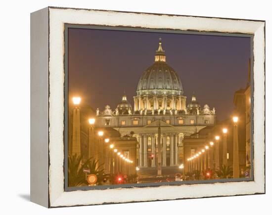 St. Peter's Basilica and Conciliazione Street, Rome, Lazio, Italy, Europe-Marco Cristofori-Framed Premier Image Canvas