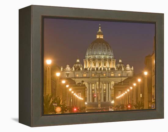 St. Peter's Basilica and Conciliazione Street, Rome, Lazio, Italy, Europe-Marco Cristofori-Framed Premier Image Canvas